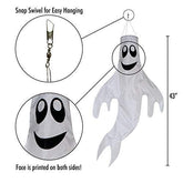 In the Breeze Large 43 inch Ghost Windsock Halloween Hanging Decoration - foxberryparkproducts