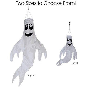 In the Breeze Large 43 inch Ghost Windsock Halloween Hanging Decoration - foxberryparkproducts