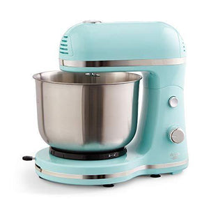 Delish by Dash Compact Stand Mixer 3.5 Quart with Beaters & Dough Hooks Included - Aqua, Blue (DCSM350GBBU02) - foxberryparkproducts