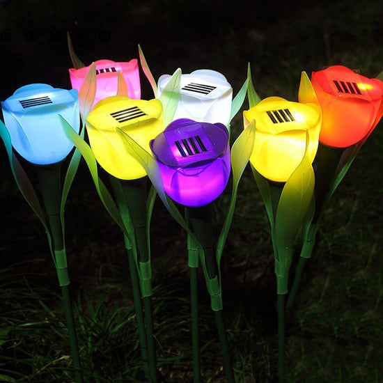 7Colors Solar lawn lamp LED Outdoor Garden Tulip - foxberryparkproducts