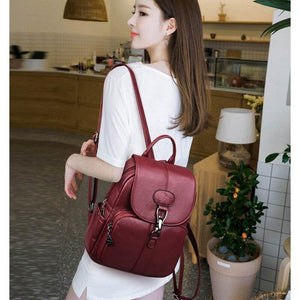 Multifunction Women Leather Backpack For Lady School Bag - foxberryparkproducts