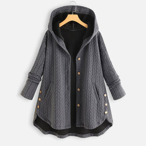 Fashion Women's Cotton Padded Jacket Hooded Medium Long Coat Casual Warm Cotton Padded Jacket In Autumn And Winter
