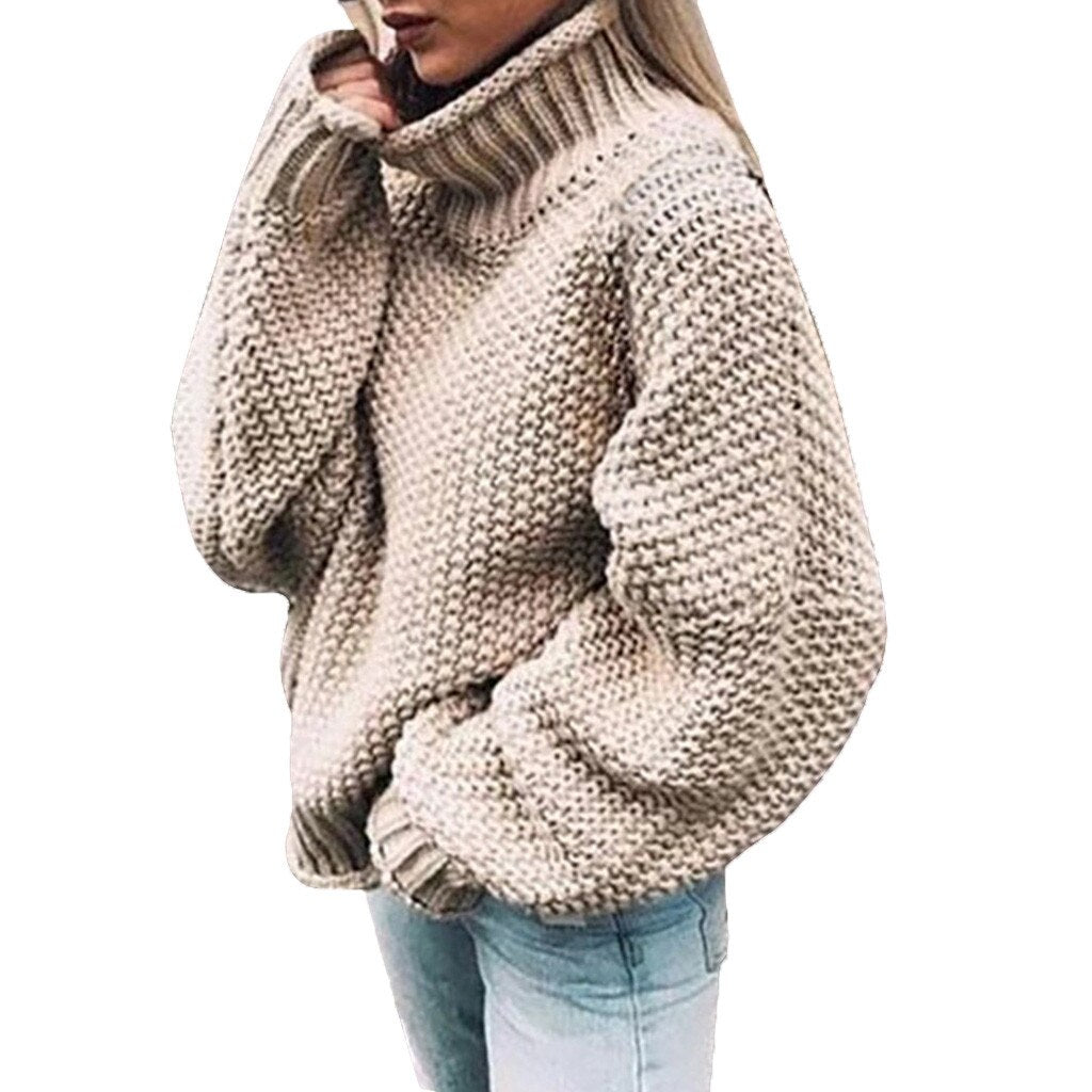 Comfortable Knitted Turtleneck Sweater - foxberryparkproducts