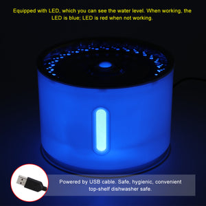 2.4L Automatic Pet Cat Water Fountain with LED Electric USB r - foxberryparkproducts