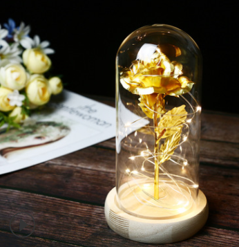 Beauty And The Beast Rose In LED Glass - foxberryparkproducts