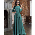 Autumn Women Casual Bow Maxi Sashes Dress - foxberryparkproducts