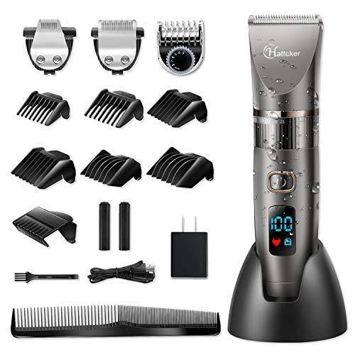Hatteker Mens Beard Trimmer Cordless Hair Trimmer Hair Clipper Detail Trimmer 3 In 1 for Men Hair Cutting Kit Men&