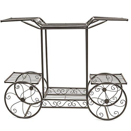 Sorbus Garden Cart Stand & Flower Pot Plant Holder Display Rack, 6 Tiers, Parisian Style - Perfect for Home, Garden, Patio (Bronze) - foxberryparkproducts