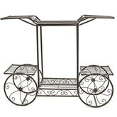 Sorbus Garden Cart Stand & Flower Pot Plant Holder Display Rack, 6 Tiers, Parisian Style - Perfect for Home, Garden, Patio (Bronze) - foxberryparkproducts