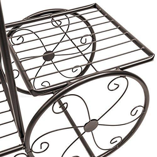 Sorbus Garden Cart Stand & Flower Pot Plant Holder Display Rack, 6 Tiers, Parisian Style - Perfect for Home, Garden, Patio (Bronze) - foxberryparkproducts