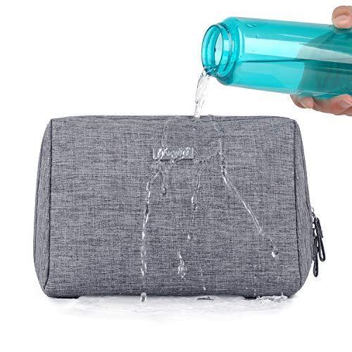 Large Makeup Bag Zipper Pouch Travel Cosmetic Organizer for Women and Girls (Large, Grey) - foxberryparkproducts