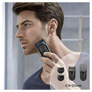 Braun All-in-one trimmer MGK3980, 9-in-1 Hair Clippers for Men, Beard Trimmer, Ear and Nose Trimmer, Body Groomer, Detail Trimmer, Cordless & Rechargeable, with Gillette ProGlide Razor, Black/Blue - foxberryparkproducts