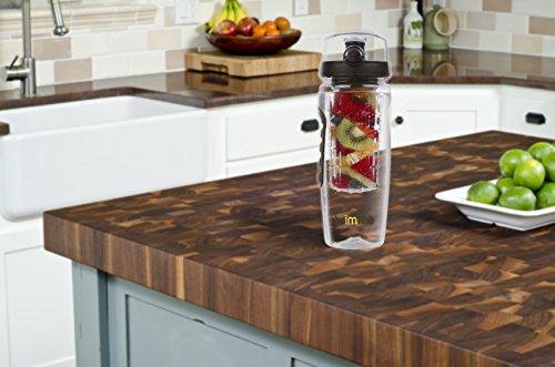 Brimma Leak Proof Fruit Infuser Water Bottle, Large 32 Oz. - foxberryparkproducts