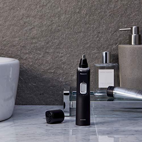 Panasonic Men’s Ear and Nose Hair Trimmer with Vacuum Cleaning System – Wet Dry Hypoallergenic High-Performance Dual Edge Blade - ER-GN70-K (Black) - foxberryparkproducts
