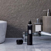 Panasonic Men’s Ear and Nose Hair Trimmer with Vacuum Cleaning System – Wet Dry Hypoallergenic High-Performance Dual Edge Blade - ER-GN70-K (Black) - foxberryparkproducts