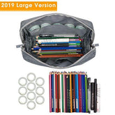 Large Makeup Bag Zipper Pouch Travel Cosmetic Organizer for Women and Girls (Large, Grey) - foxberryparkproducts