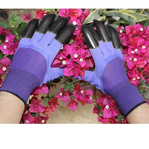 Garden Genie Gloves, Waterproof Garden Gloves with Claw For Digging Planting, Best Gardening Gifts for Women and Men. (Purple) - foxberryparkproducts