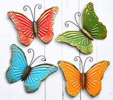 Load image into Gallery viewer, GIFTME 5 Metal Butterfly Wall Art Decor Set of 4 Colorful Garden Wall Sculptures - foxberryparkproducts
