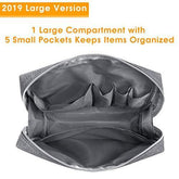 Large Makeup Bag Zipper Pouch Travel Cosmetic Organizer for Women and Girls (Large, Grey) - foxberryparkproducts