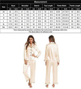 SWOMOG Womens Silk Satin Pajamas Long Sleeve Loungewear Two-Piece Sleepwear Button-Down Pj Set Champagne - foxberryparkproducts