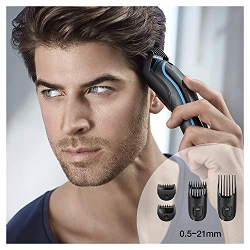 Braun All-in-one trimmer MGK3980, 9-in-1 Hair Clippers for Men, Beard Trimmer, Ear and Nose Trimmer, Body Groomer, Detail Trimmer, Cordless & Rechargeable, with Gillette ProGlide Razor, Black/Blue - foxberryparkproducts
