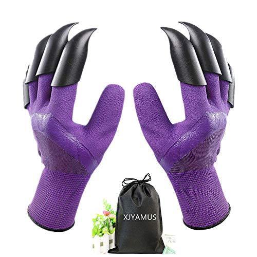 Garden Genie Gloves, Waterproof Garden Gloves with Claw For Digging Planting, Best Gardening Gifts for Women and Men. (Purple) - foxberryparkproducts