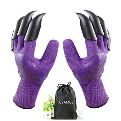 Garden Genie Gloves, Waterproof Garden Gloves with Claw For Digging Planting, Best Gardening Gifts for Women and Men. (Purple) - foxberryparkproducts