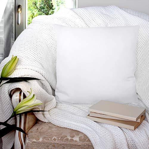 Utopia Bedding Throw Pillows Insert (Pack of 2, White) - 18 x 18 Inches Bed and Couch Pillows - Indoor Decorative Pillows - foxberryparkproducts