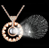 Meangel Love Heart Necklace Necklace for Women 100 Languages I Love You Memory Necklace Best Gift for Her - foxberryparkproducts