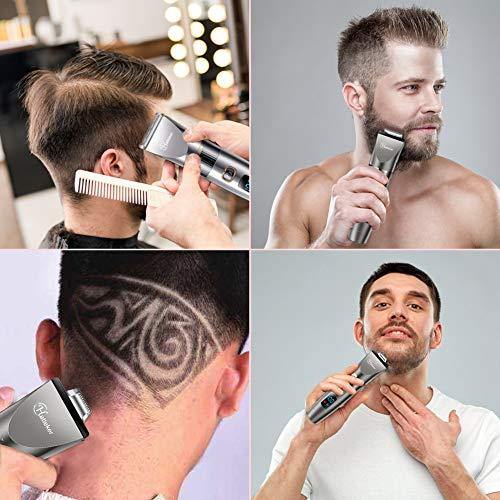 Hatteker Mens Beard Trimmer Cordless Hair Trimmer Hair Clipper Detail Trimmer 3 In 1 for Men Hair Cutting Kit Men&