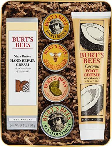 Burt's Bees Classics Gift Set, 6 Products in Giftable Tin – Cuticle Cream, Hand Salve, Lip Balm, Res-Q Ointment, Hand Repair Cream and Foot Cream - foxberryparkproducts