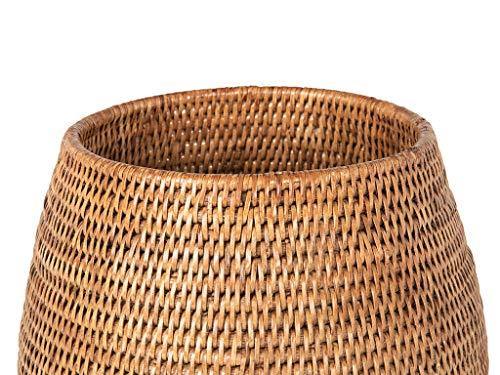 KOUBOO La Jolla Coco Rattan Bowl, Honey-Brown, Large Planter - foxberryparkproducts