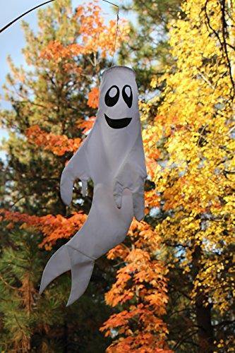 In the Breeze Large 43 inch Ghost Windsock Halloween Hanging Decoration - foxberryparkproducts