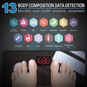 RENPHO Bluetooth Body Fat Scale Smart BMI Scale Digital Bathroom Wireless Weight Scale, Body Composition Analyzer with Smartphone App 396 lbs - foxberryparkproducts