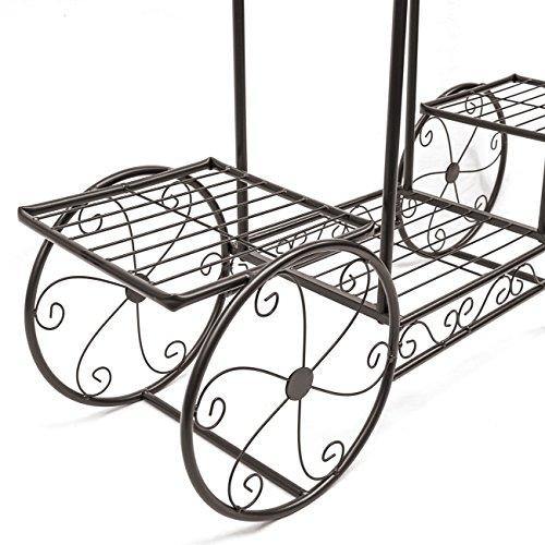 Sorbus Garden Cart Stand & Flower Pot Plant Holder Display Rack, 6 Tiers, Parisian Style - Perfect for Home, Garden, Patio (Bronze) - foxberryparkproducts