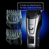 Panasonic Multigroom Beard Trimmer Kit For Face, Head, Body Hair Styling and Grooming, 39 Quick-Adjust Dial Trim Settings, Cordless/Cord, – ER-GB80-S, Silver - foxberryparkproducts