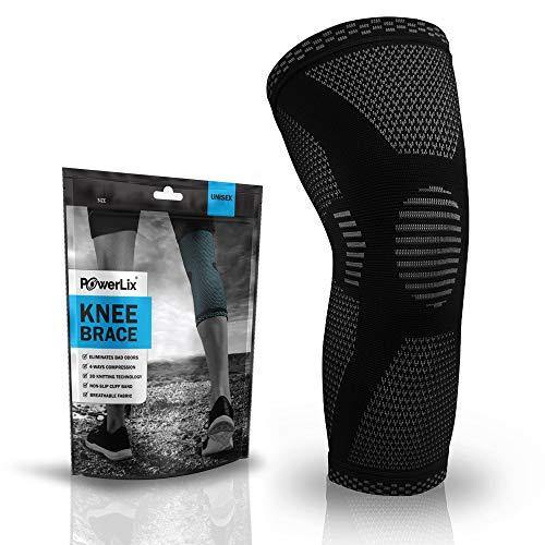 POWERLIX Knee Compression Sleeve - Best Knee Brace for Men & Women – Knee Support for Running, Basketball, Weightlifting, Gym, Workout, Sports – Please Check Sizing Chart - foxberryparkproducts