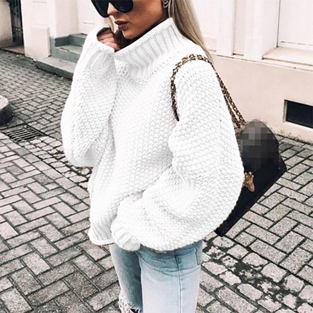 Comfortable Knitted Turtleneck Sweater - foxberryparkproducts
