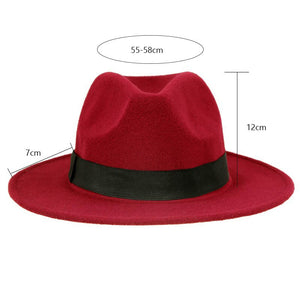 Vintage Unisex Wool Jazz Fedora Hat for Women and Men - foxberryparkproducts