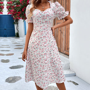 Summer New Fashion Lotus Leaf Sleeve Floral Dress