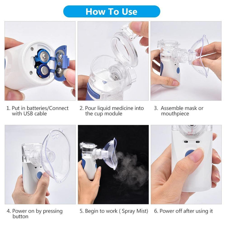 Portable Mesh Nebulizer Silent Ultrasonic Medical Steaming Inhaler - foxberryparkproducts