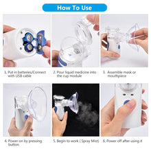 Load image into Gallery viewer, Portable Mesh Nebulizer Silent Ultrasonic Medical Steaming Inhaler - foxberryparkproducts
