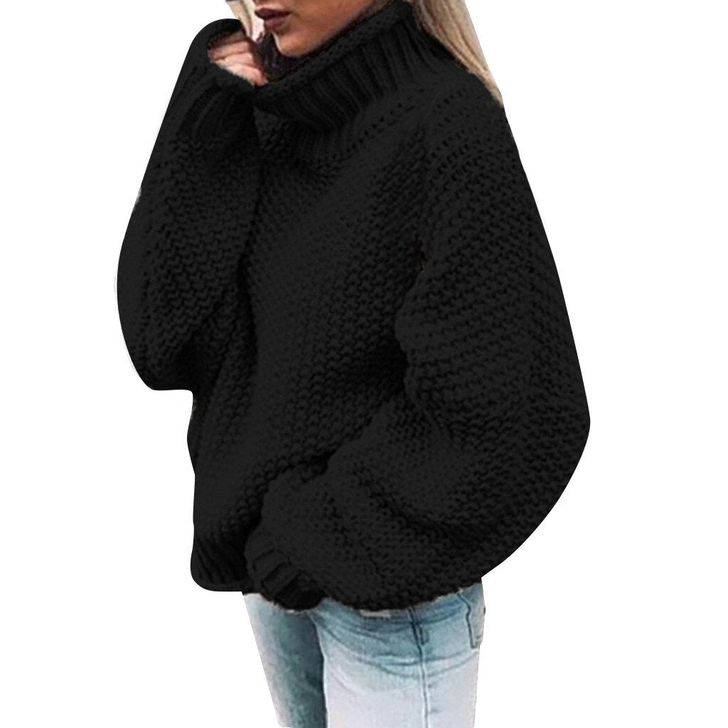 Comfortable Knitted Turtleneck Sweater - foxberryparkproducts