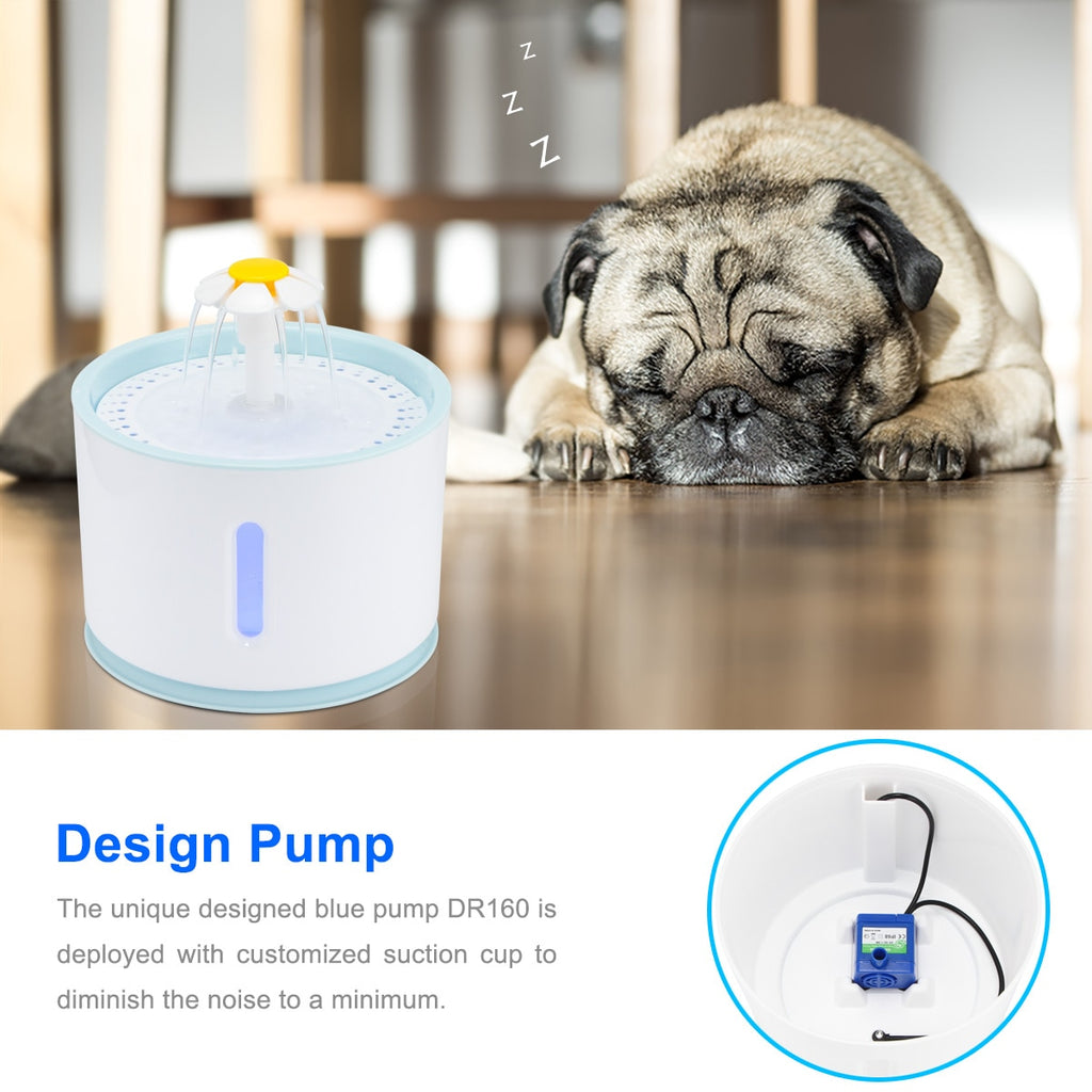 2.4L Automatic Pet Cat Water Fountain with LED Electric USB r - foxberryparkproducts