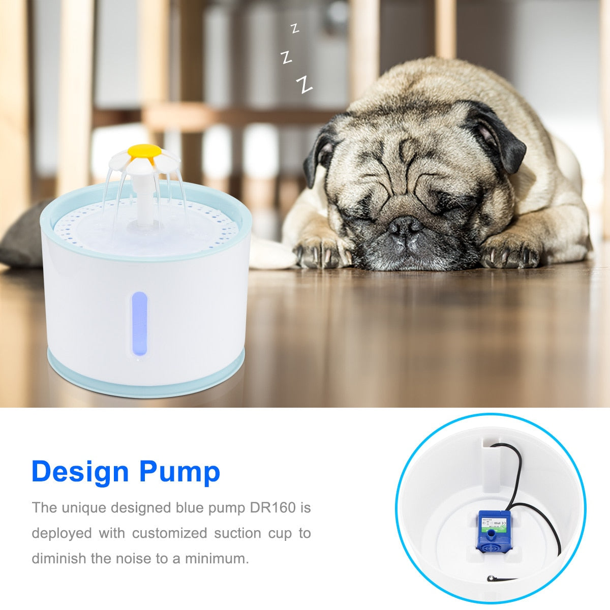 2.4L Automatic Pet Cat Water Fountain with LED Electric USB r - foxberryparkproducts