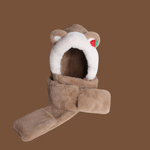 Load image into Gallery viewer, Winter Bear Hat Scarf Gloves One Body Autumn and Winter
