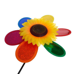 Colorful Sequins Sunflower Windmill Wind Spinner - foxberryparkproducts