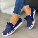 Lace-up Canvas Flat Shoes Women Sneakers - foxberryparkproducts