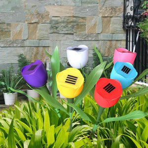 7Colors Solar lawn lamp LED Outdoor Garden Tulip - foxberryparkproducts