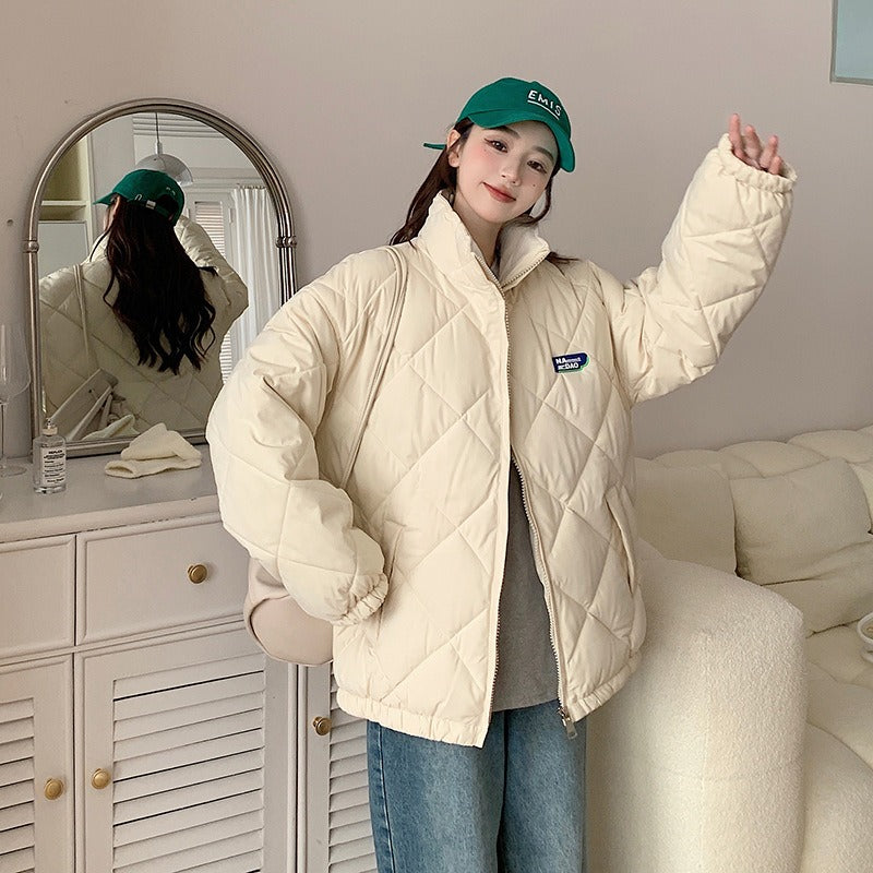 New Fashion Winter Jacket Diamond Plaid Cotton Jacket